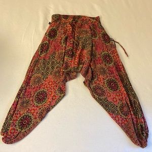 Buddha pants mandala savannah cotton harem pant pink neutral medium